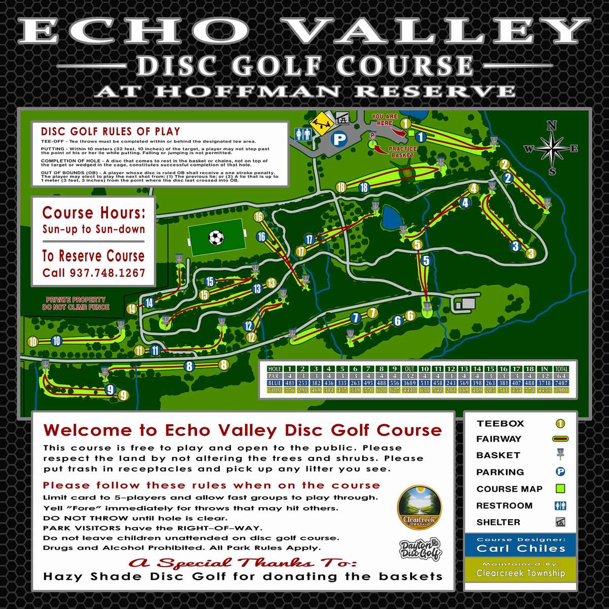 Echo Valley Disc Golf Course Map and information